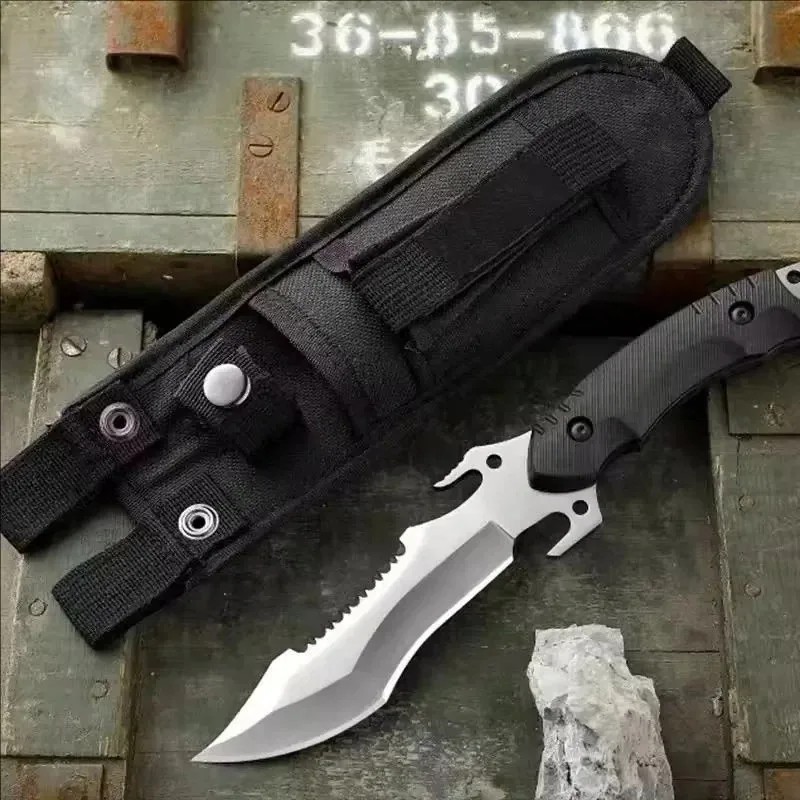 Portable High Hardness Survival Knife Straight Outdoor Tool Pocket Military Hunting Tactics Knife