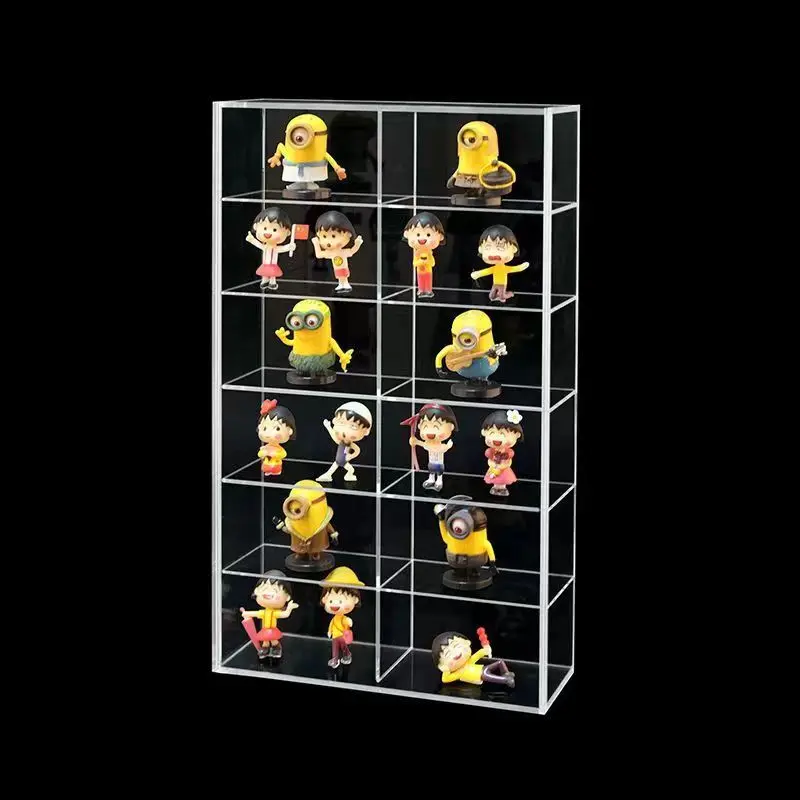 Imagem -02 - Grids Clear Acrílico Toy Display Cabinet com Tampa para Blind Box Toy Modelo do Carro Ação Figuras de Armazenamento e Exibição 12 15 20