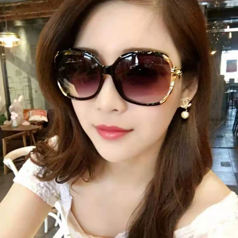 Fashion Women's Sunglasses Camellia Net Red Sunglasses Large Frame Glasses