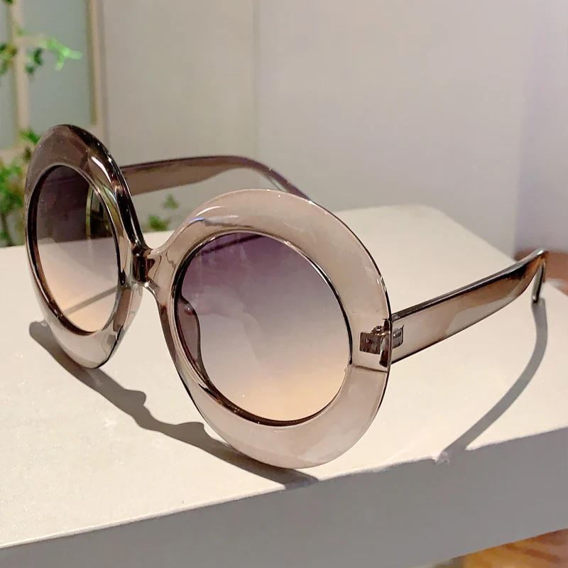 Oversized Big Frame Round Sunglasses Women For Men Luxury Brand Designer Vintage Popular Face Shield Punk Sun Glasses UV400
