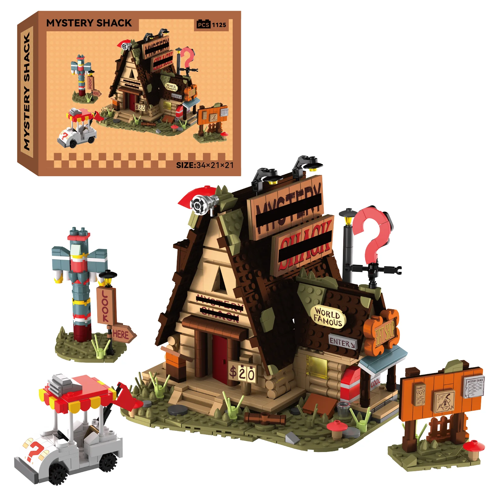 

1125PCS/set CLassic TV Shows Gravityed Fall House Building Block Toy for Kids Fan Gifts Farm Architecture Model Bricks City View