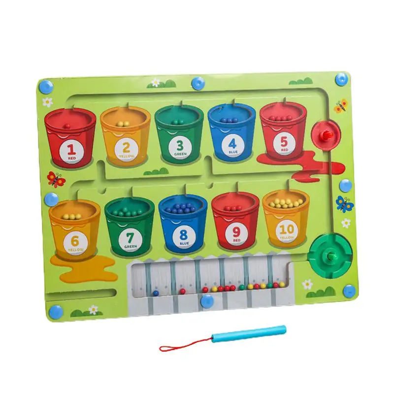 

Wooden Magnetic Maze Puzzles Wooden Board Game For Sorting Wooden Montessori Magnetic Puzzles For Learning Counting Color