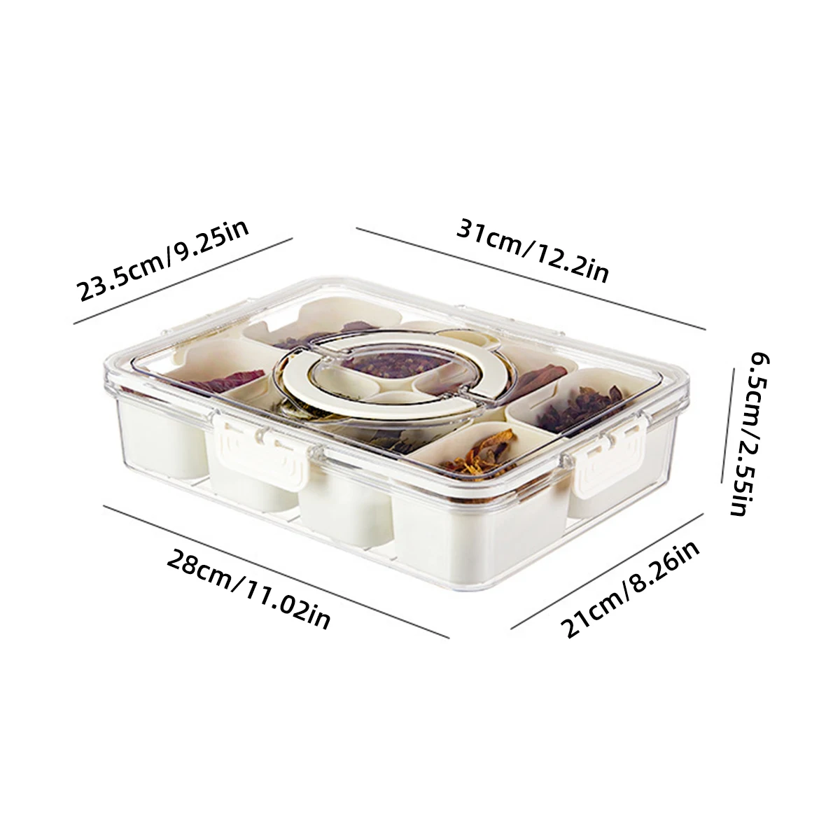 Serving Tray with Lid and Handle Snackle Box Charcuterie Container for Portable Snack Platters Clear Organizer