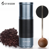 CF WISDOM Portable Electric Coffee Grinder Manual & Electric Dual Mode Adjustable Coffee Grinder Home Office Travel Camping Use