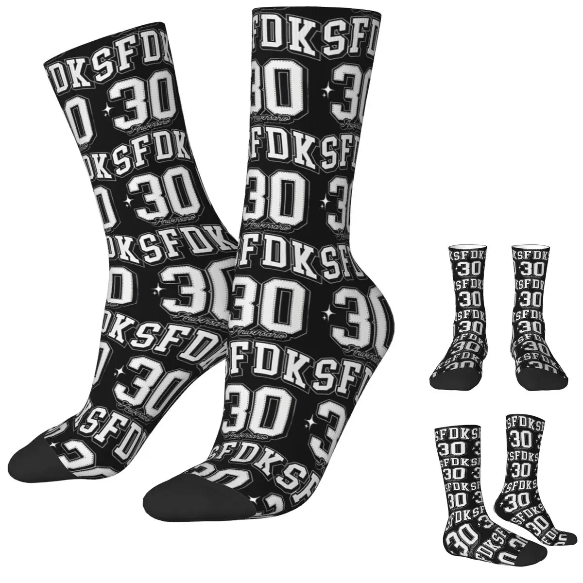 Men Socks Sfdk 30th Anniversary Spanish Rap Stockings Autumn Fashion Soft Socks Design Running Sports Anti Slip Socks