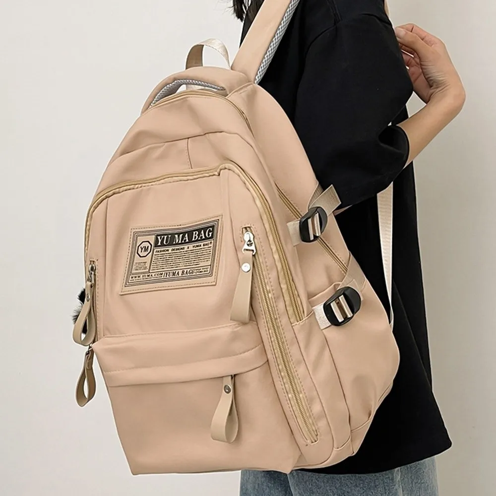 

Высококачественный студенческий рюкзак большой емкости на молнии, нейлоновая школьная сумка для отдыха, повседневный подростковый рюкзак с несколькими карманами, дорожный рюкзак