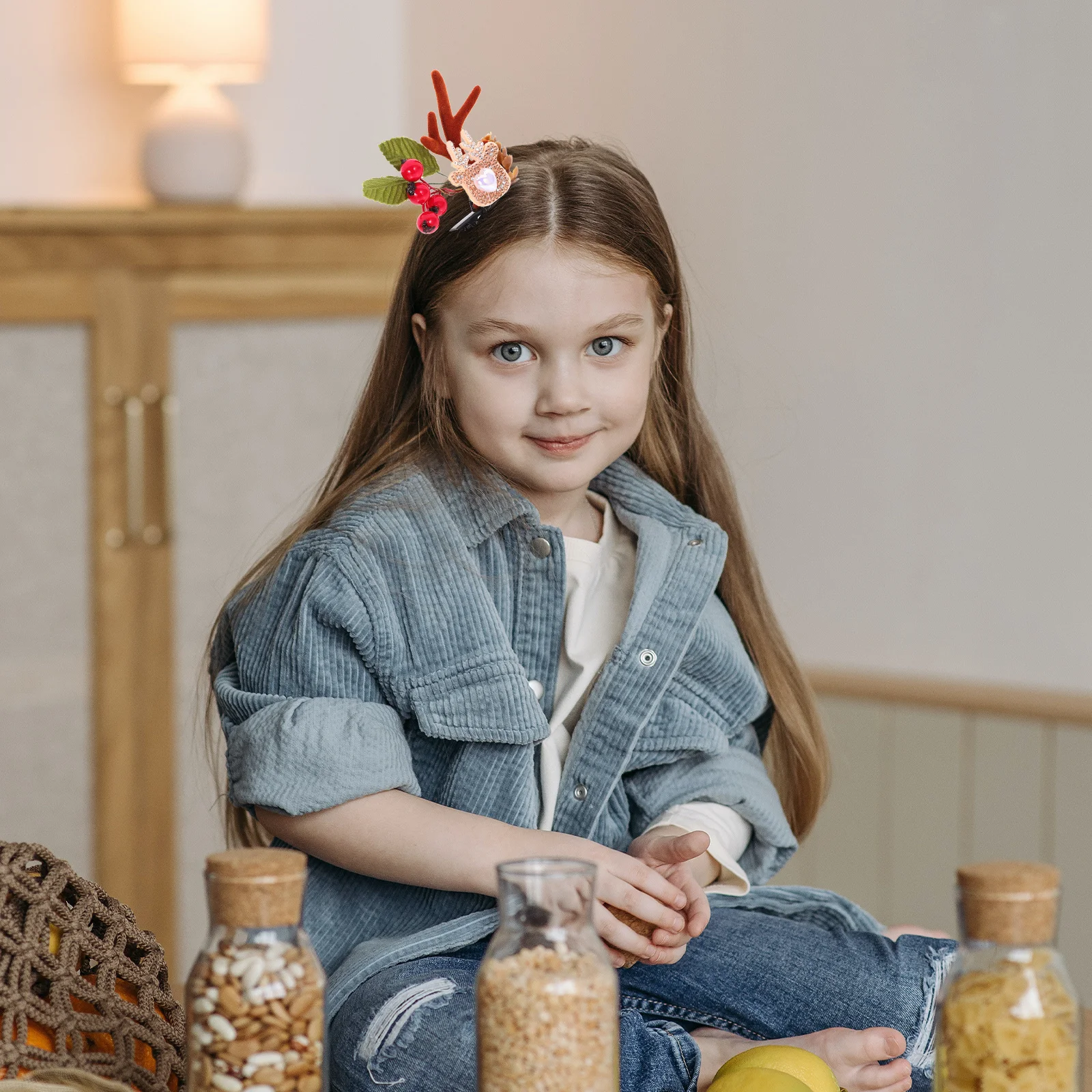 

2Pcs Small Antler Hair Clips Christmas Hairpins Cute Hair Accessories for Women Girls Xmas Party Decoration Cute Hairpin