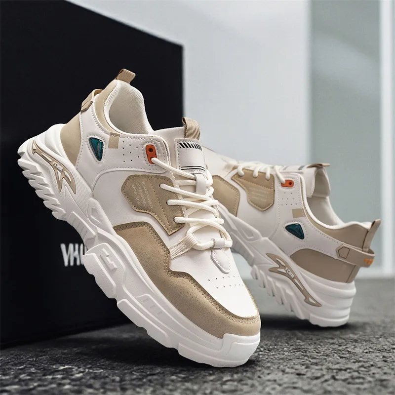 

2026 Men's Spring Thick Sole Casual Sneakers Versatile Outdoor Running Shoes Comfortable Dad Sneakers
