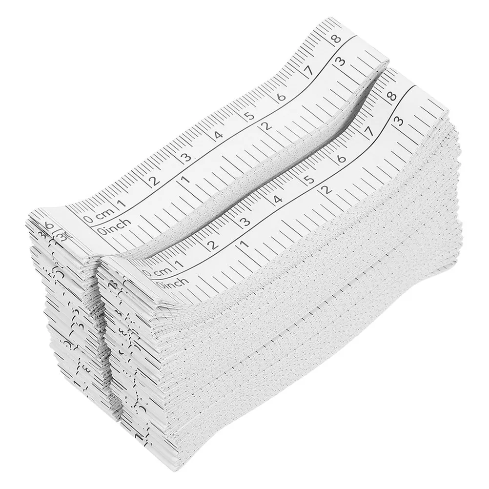 100Pcs Disposable Paper Ruler Tape 1.5m Dual-Sided Precision Measuring Tool for Body Measurement Tailor Work Crafting Home