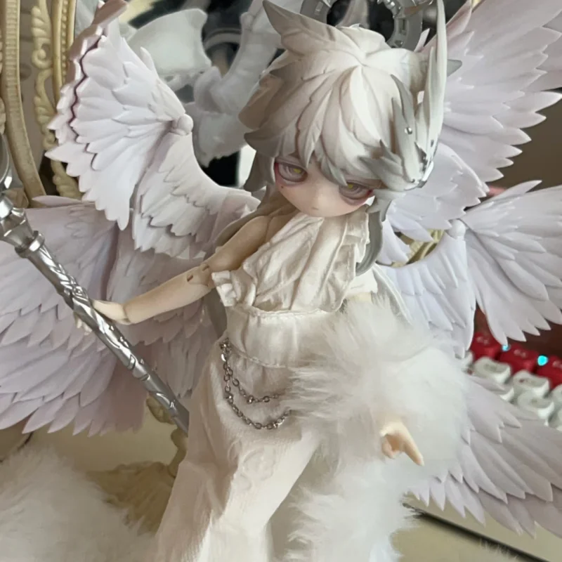 In Stock 1/6 1/4 1/8 BJD Feather Six-Winged Wings Figurine Peripherals Back Accessories Model Finished Product Solid Color Gift