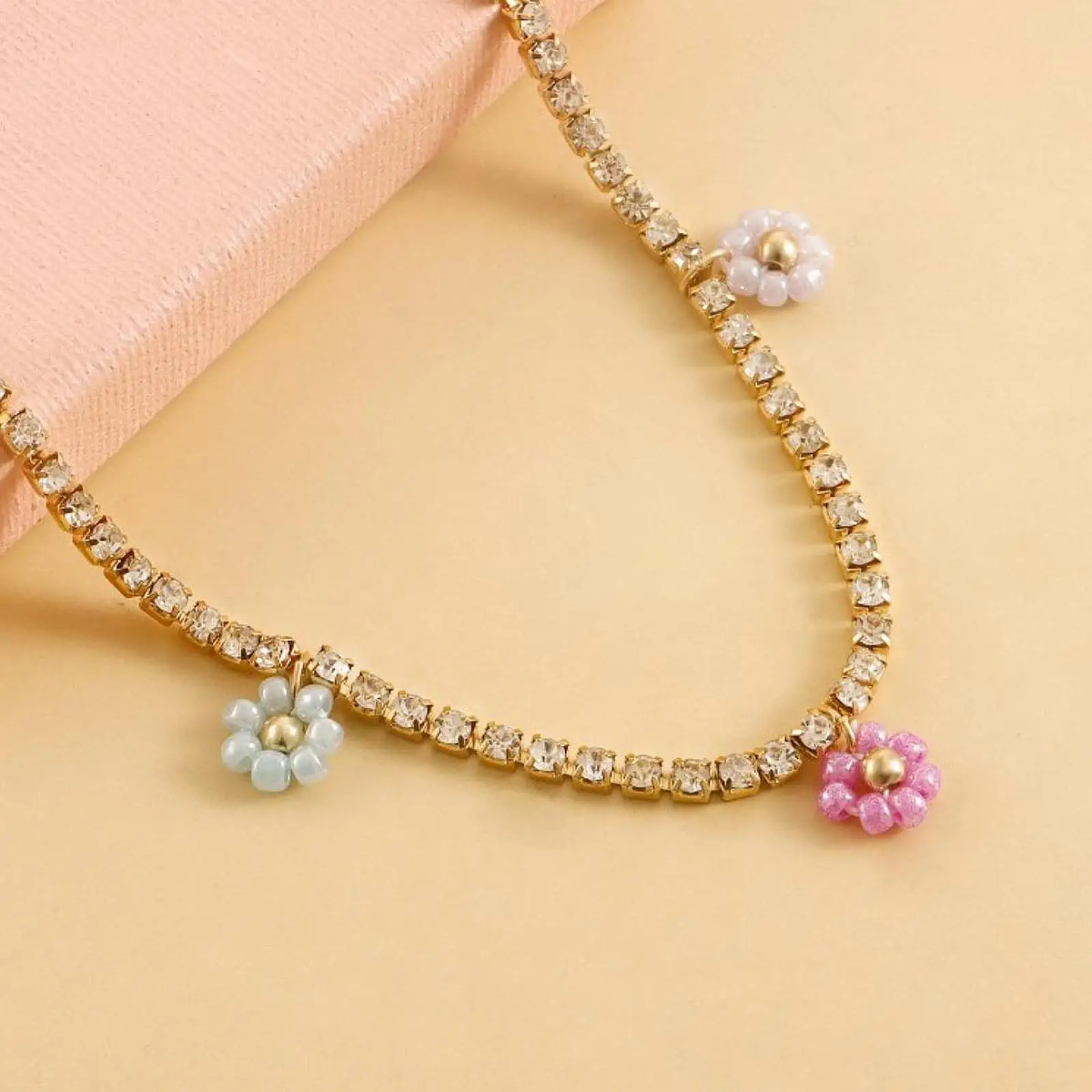 Flower Shoe Accessories Chain, Rhinestone Footwear Decoration for Sandals