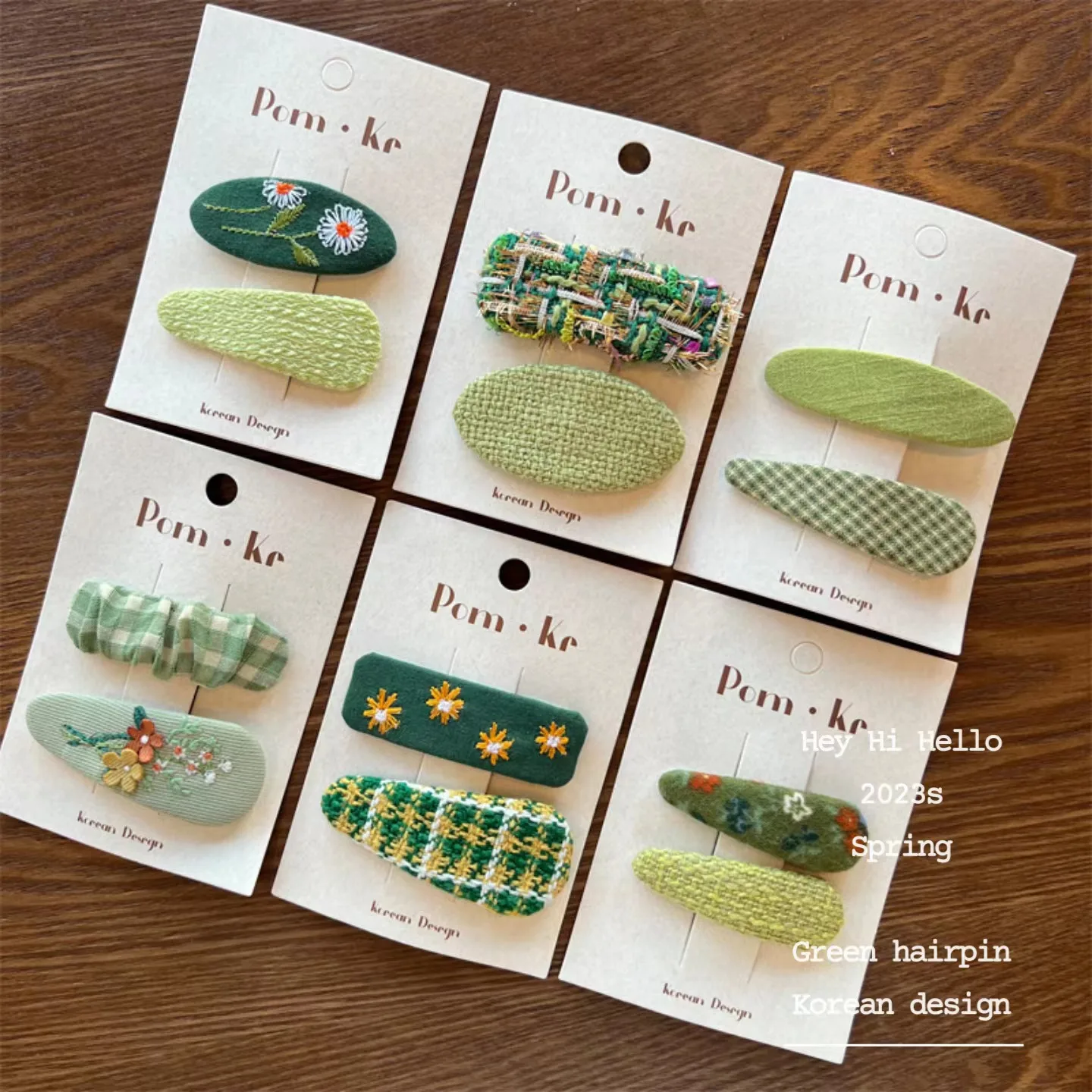 

2 шт., детские заколки для волос из хлопчатобумажной ткани, заколки BB с цветочной вышивкой, заколки для волос в клетку в клетку для девочек, милые детские головные уборы