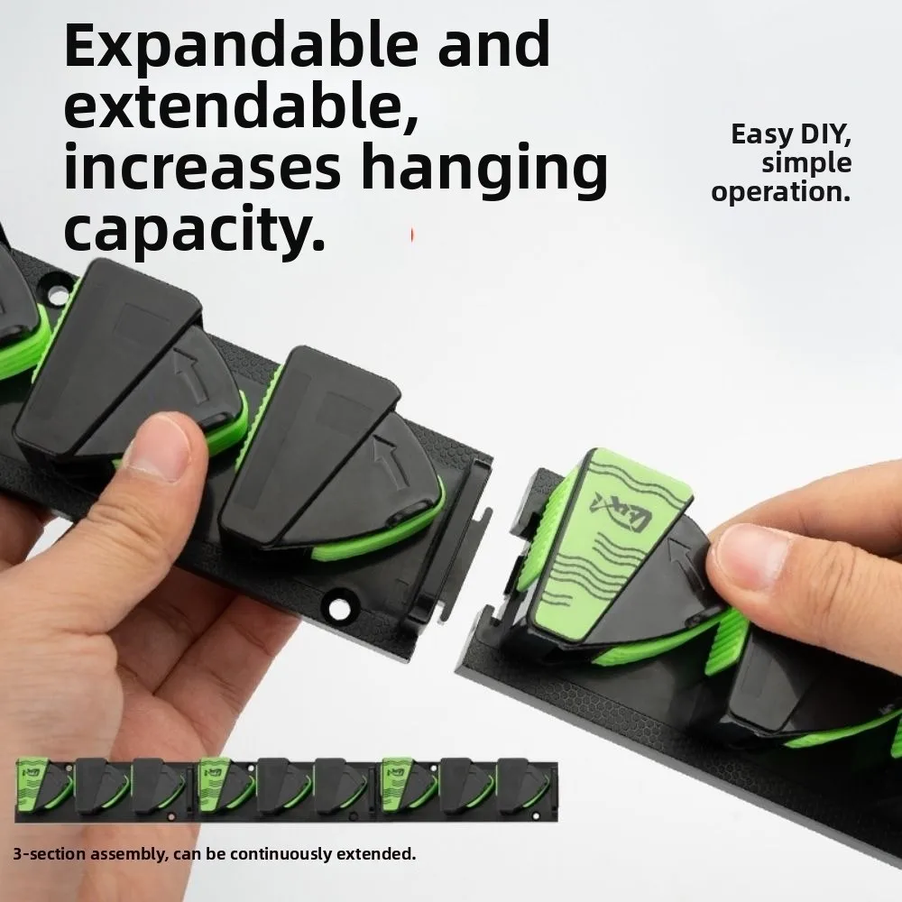 Plastic Material Wall-mounted fishing rod stand Black Green Color Wall Mounted Rod Storage Durable and sturdy 3 Holes Design