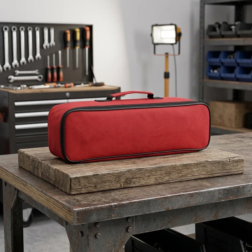 18Inch Oxford Cloth Waterproof Tool Bag Organizer for Electricians with Secure Double Zipper and Ample Storage Capacity