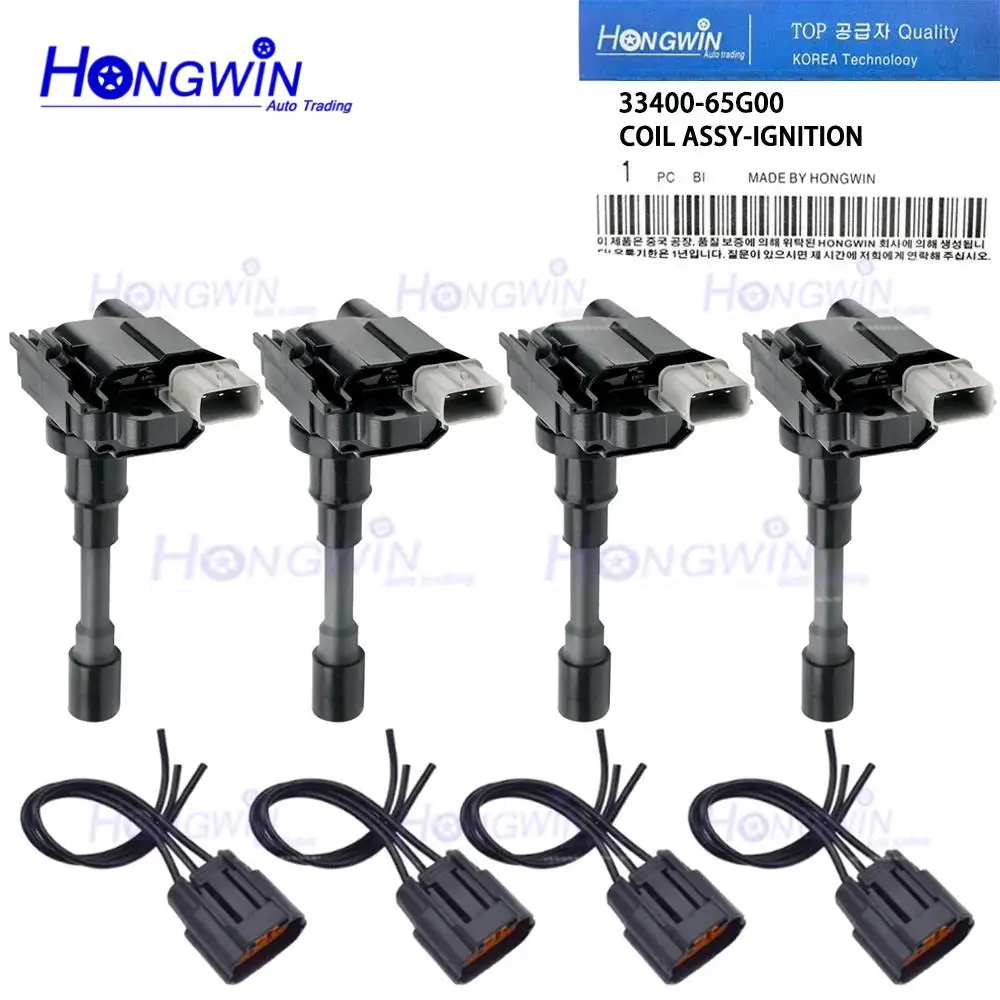 

2/4pcs Ignition Coil Plug For Suzuki Ignis Jimny Liana Swift 1.3L 1.5L 1.6L 2000-2011 33410-65G00 33400-65G00 33400-65G02