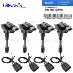 4pcs Ignition Coil Plug For Suzuki Ignis Jimny Liana Swift 1.3L 1.5L 1.6L 2000-2011 33410-65G00 33400-65G00 33400-65G02