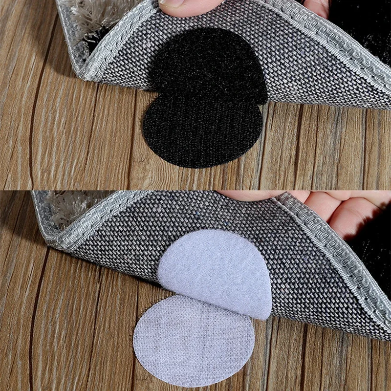 5-30Pairs Self Adhesive Hook and Loop Fastener Dots Sticky Nylon Hook Loop Interlocking Adhesive Tape Sofa Carpet Anti Slip Mat