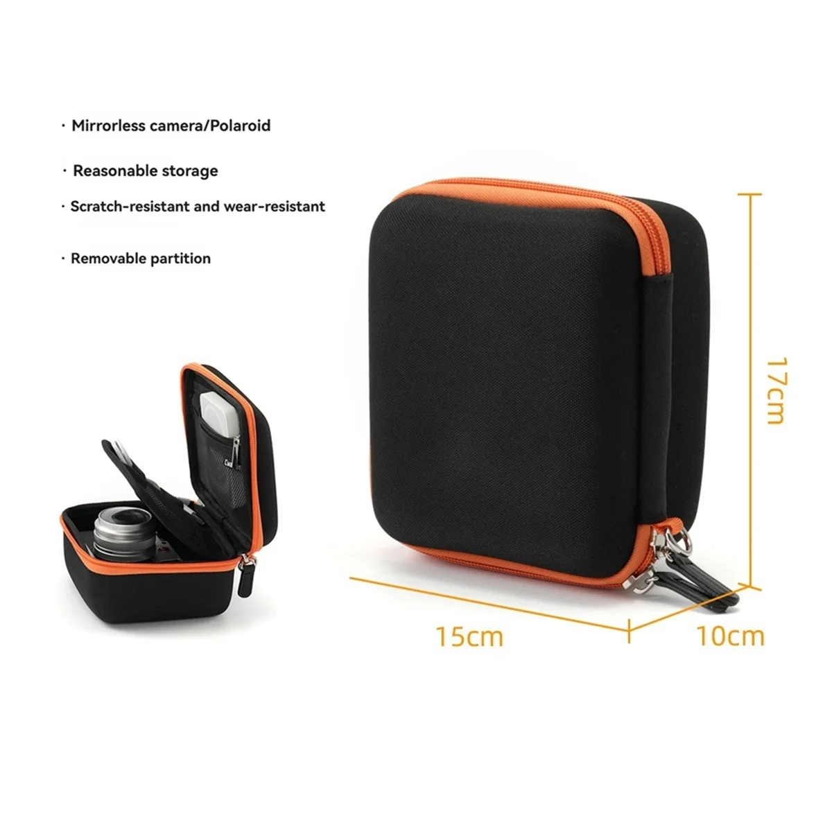 Y06A EVA Hard Case Camera Bag Portable Waterproof and Shockproof Camera Storage Bag for ZV-E10 II ZVE10 Camera