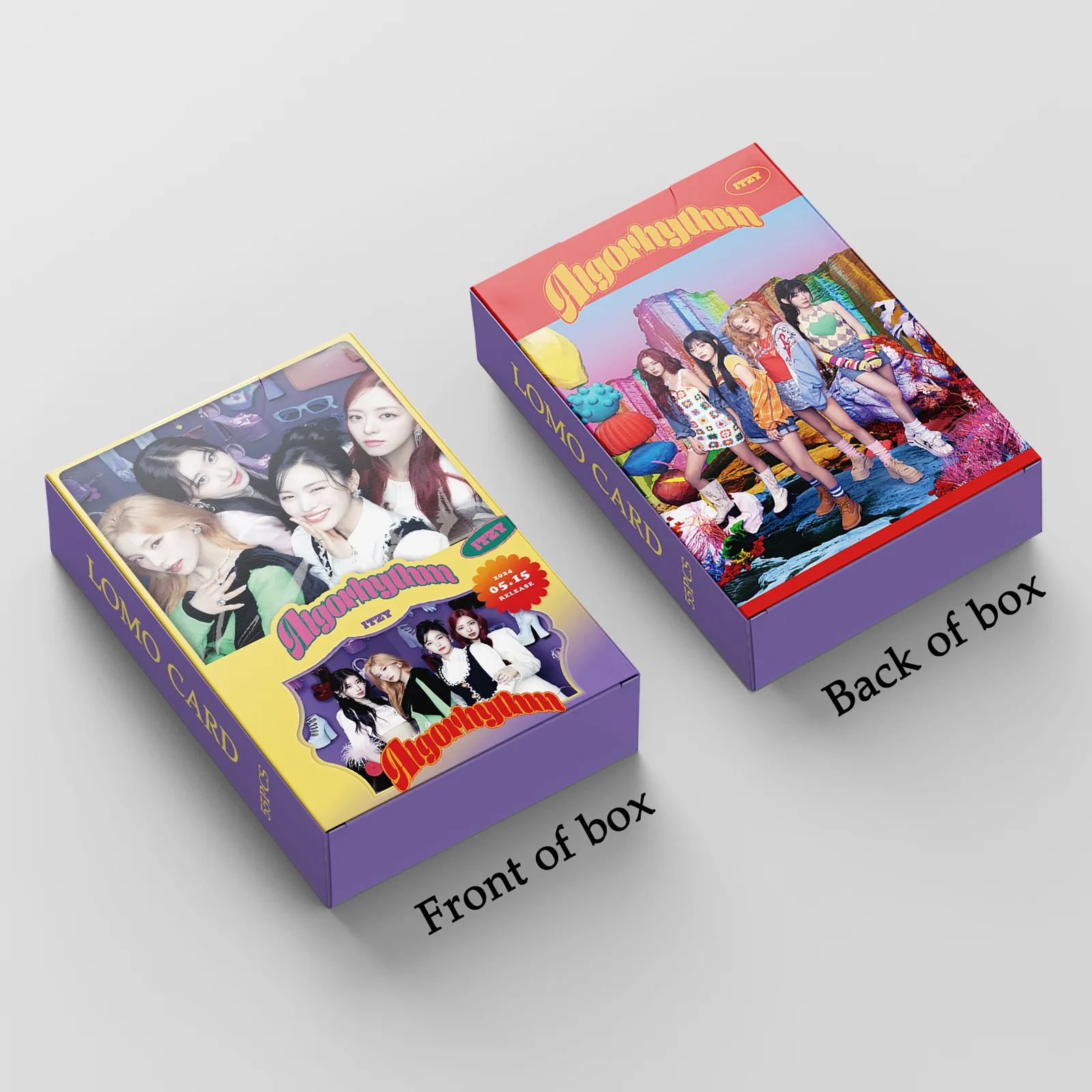 55pcs/Set ITZY Album Algorhythm Boxed Card Kpop Idols Ryujin Yeji High Quality HD Photo Korean Style LOMO Card Fans Collection