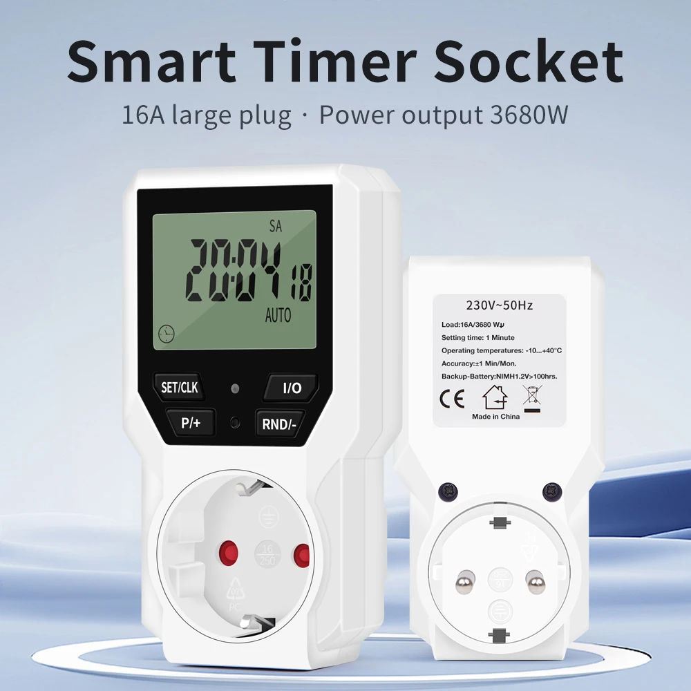 Digital TM07 Timing Controller Switch Socket 250V EU Plug Timer Outlet Energy Saving Manager For Refrigerator Aquaculture