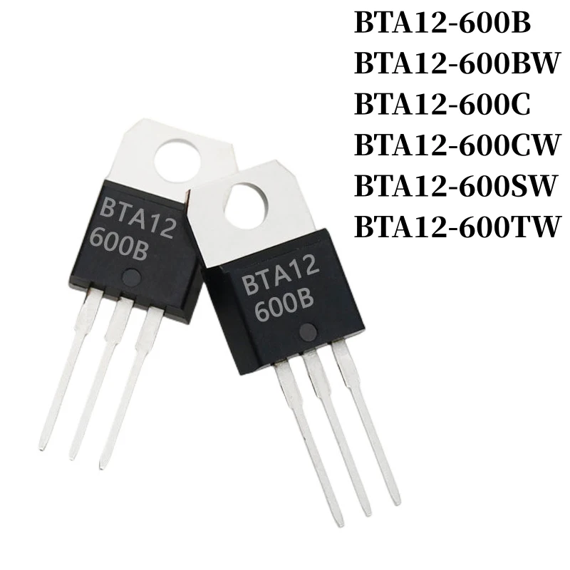 

10~500Pcs BTA12-600B BTA12-600BW BTA12-600C BTA12-600CW BTA12-600SW BTA12-600TW DIP Thyristor TO-220 12A/600V Triac Large Chip