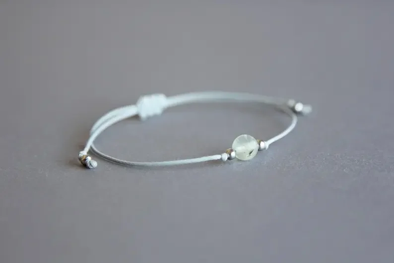 Prehnite Women's Anxiety Relief Crystal Bracelet Bone and Teeth Support Jewelry