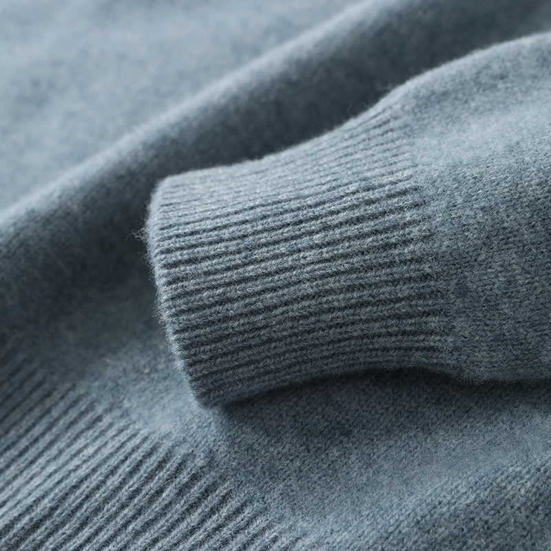 الخريف والشتاء الرجال بولو طوق محبوك البلوز 100% ميرينو الصوف نصف زر مفتوح عادية متماسكة لينة مايكرو تمتد الدافئة #5