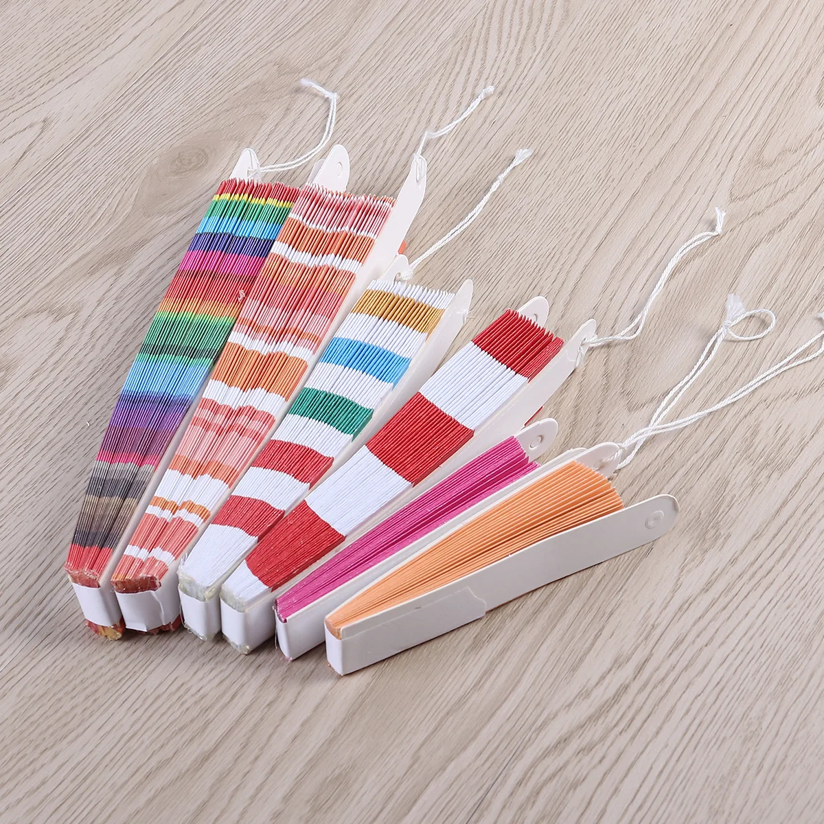 

6Pcs Tissue Paper Fan Flowers Rainbow Style Easy to Stick on Wall Ceiling Table Hallway Tree Party Wedding Decor