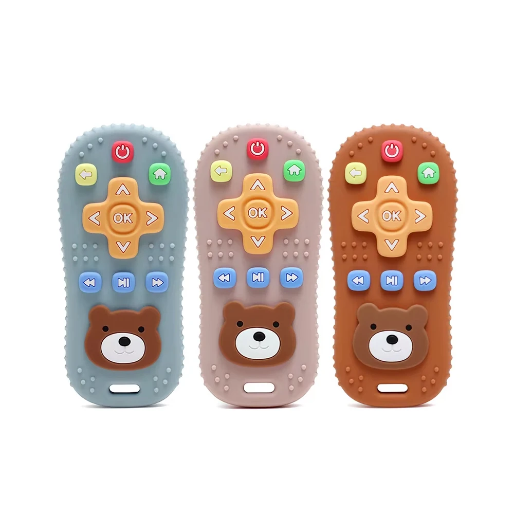 

силиконовый прорезыватель для детского телевизора, форма с дистанционным управлением, прорезыватель для грызунов, облегчение боли при десен, игрушка для прорезывания зубов, детская сенсорная развивающая игрушка