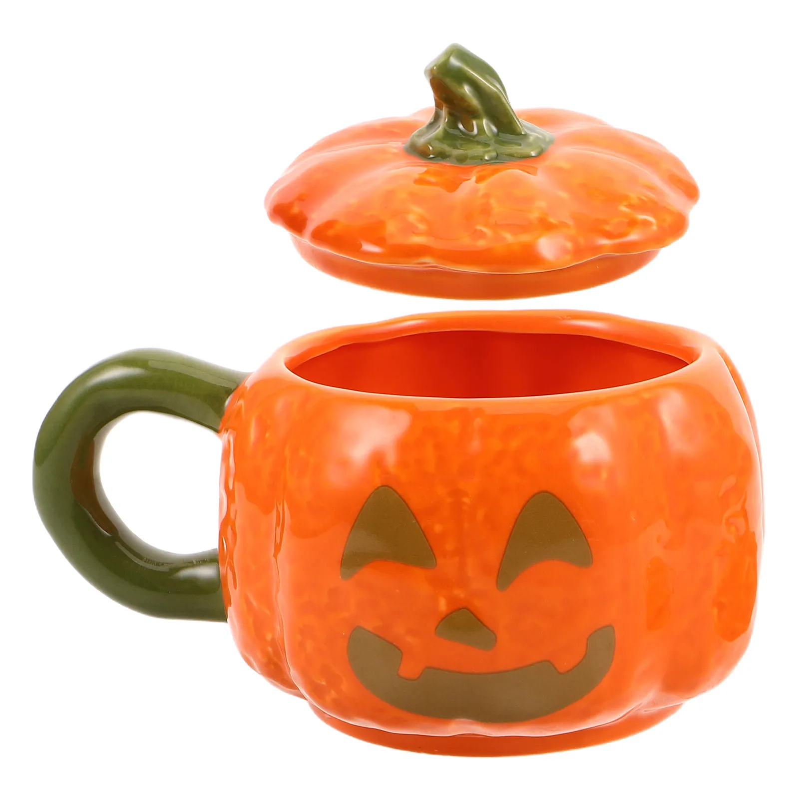 Pumpkin Cup With Lid For Coffee And Tea Fall Decor Halloween Mug Ceramic Cute Chocolate Party