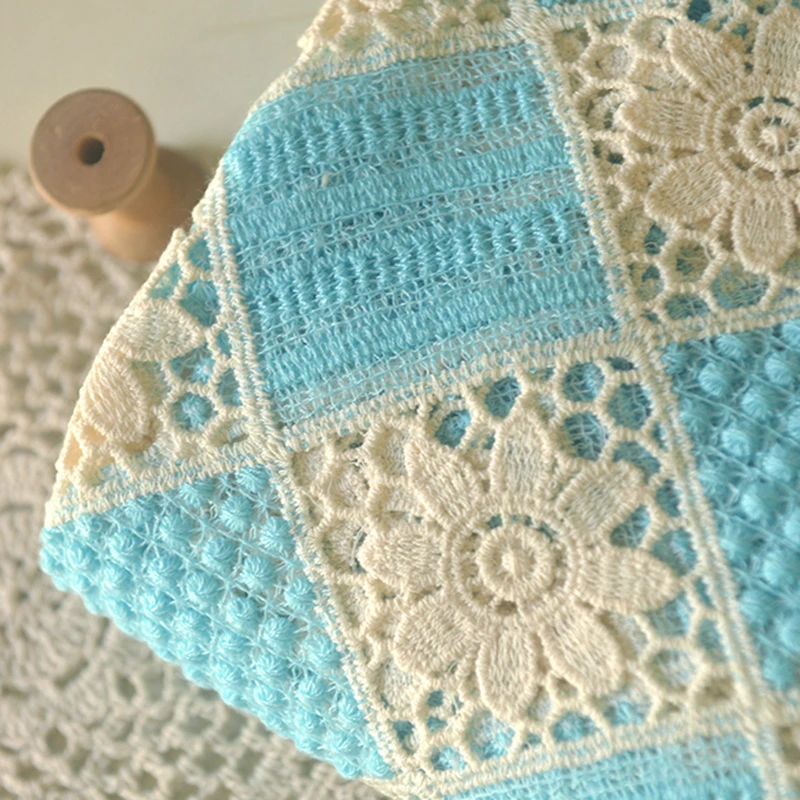 

Вышитое кружево из 100% хлопка, водорастворимое, с ажурным узором в виде маленьких цветов, для шитья платьев, одежды, рукоделия, DIY, поштучно (на пол ярда)