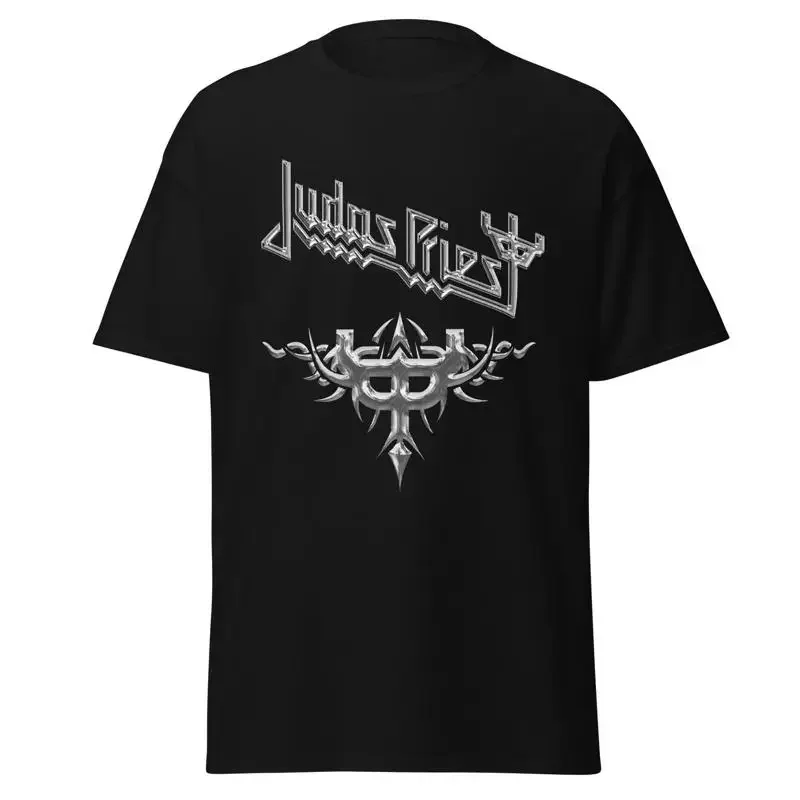 Stakes Judas Priest Liquid Metal Logo Jumbo Print T Shirt Black New