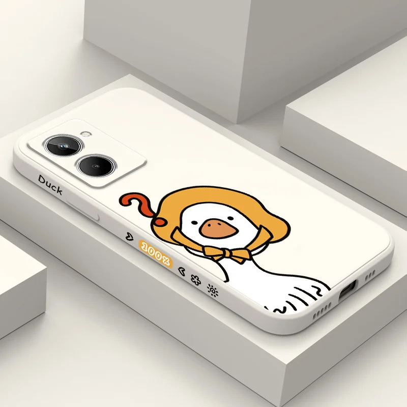 

Dried Duck Phone Case For OPPO Realme 11 10 9 9i 8 8i 7 Pro Plus C35 C21Y C25Y C25 4G 5G Liquid Silicone Cover