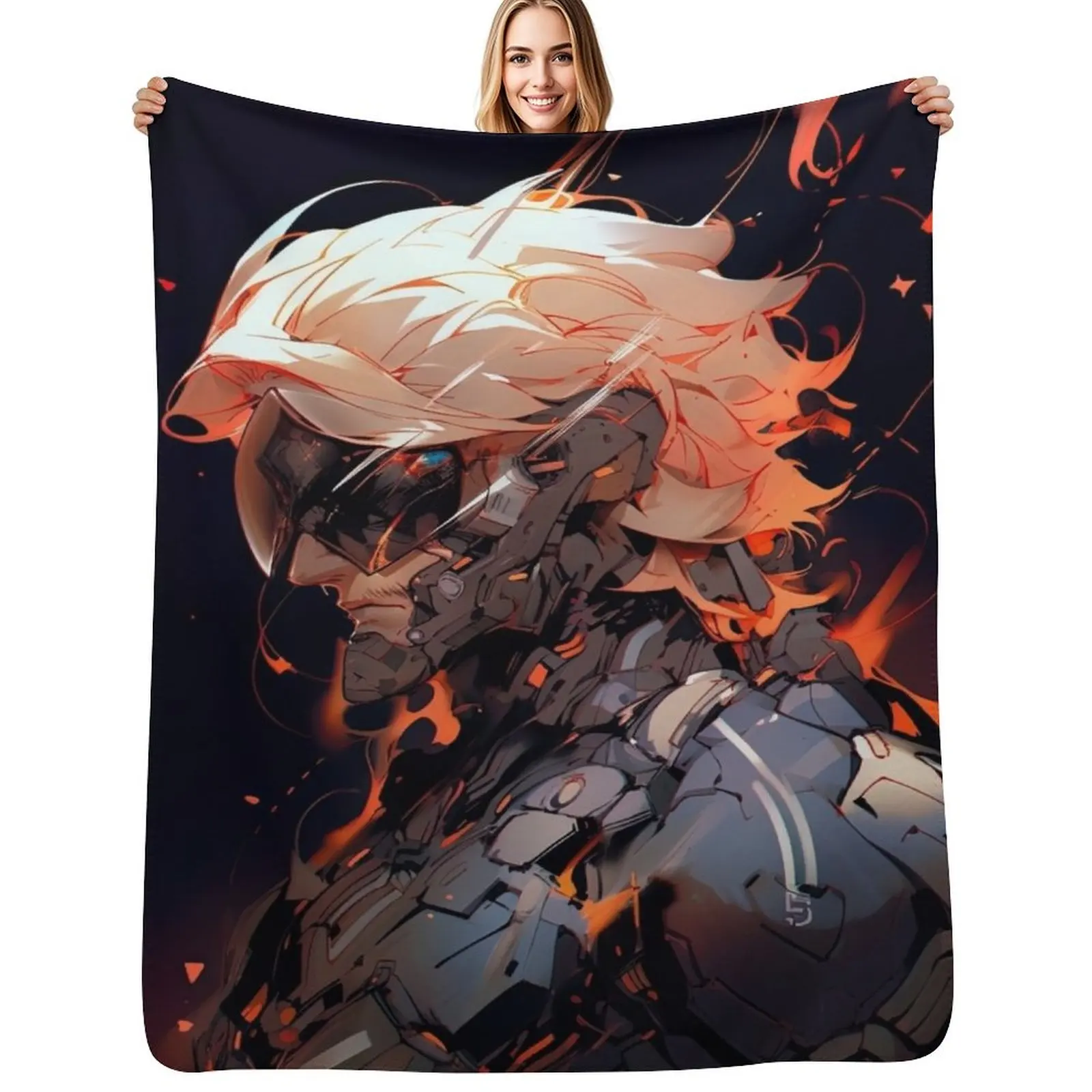 

Raiden mgs Throw Blanket Cozy Throw Blanket Birthday Gift for Him Her