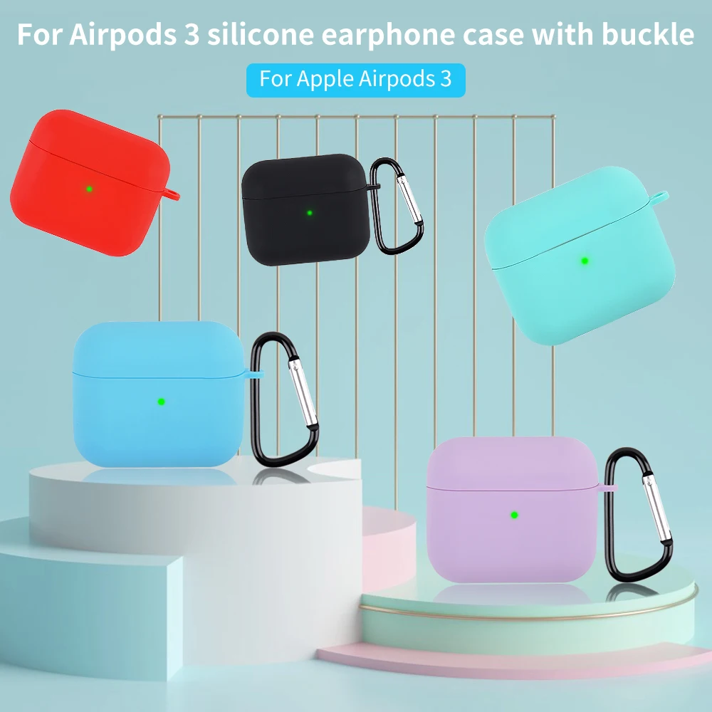 Silicone Earphone thicken Case for AirPods 3 Gen Cover Case Wirless Headphones air pod Accessories Earbuds with Hook Case Bag