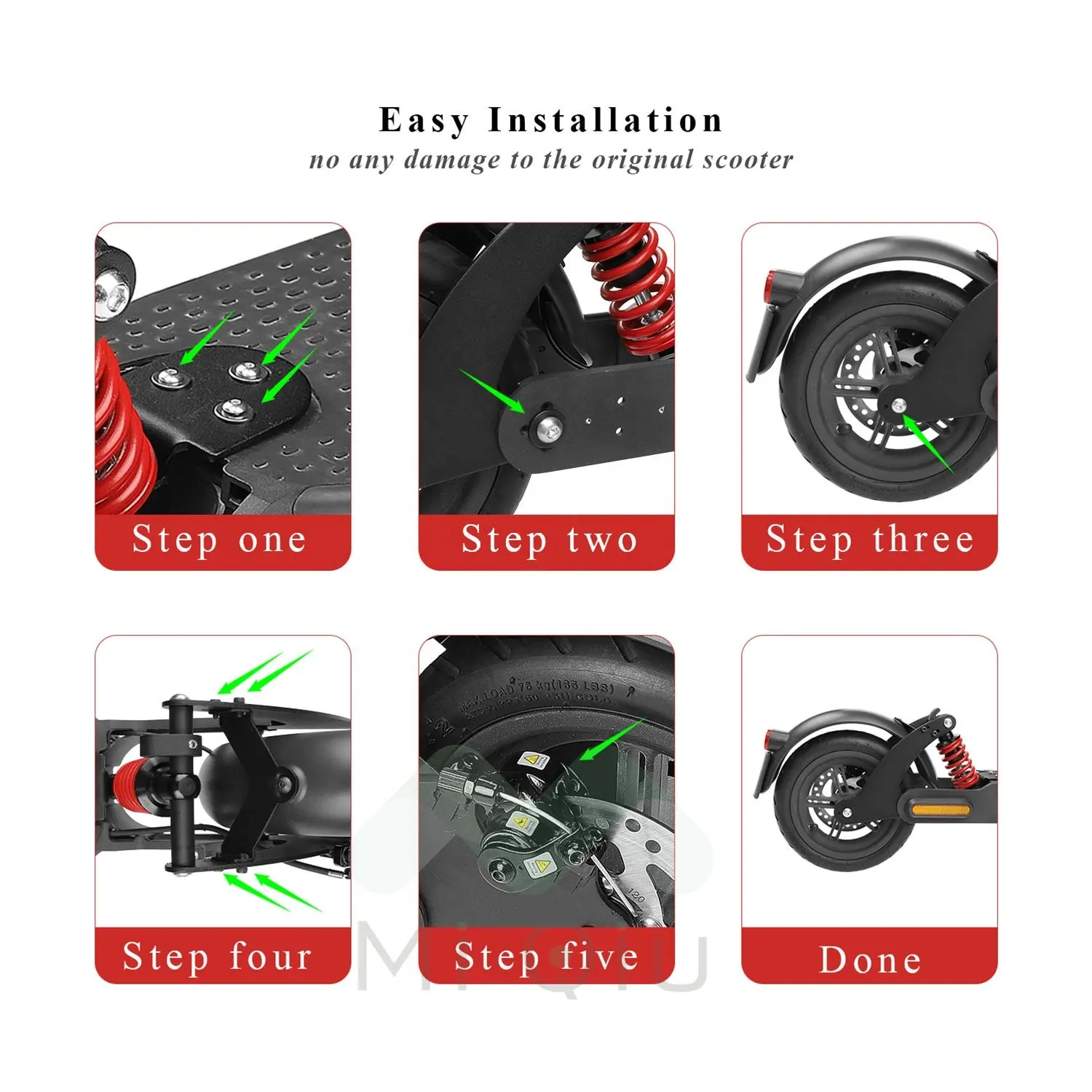 Electric Scooter Rear Shock Absorber Kit Absorption Part For Xiaomi Mijia M365/Pro/Pro2/S1 Mudguard Taillamp Scooter Accessories