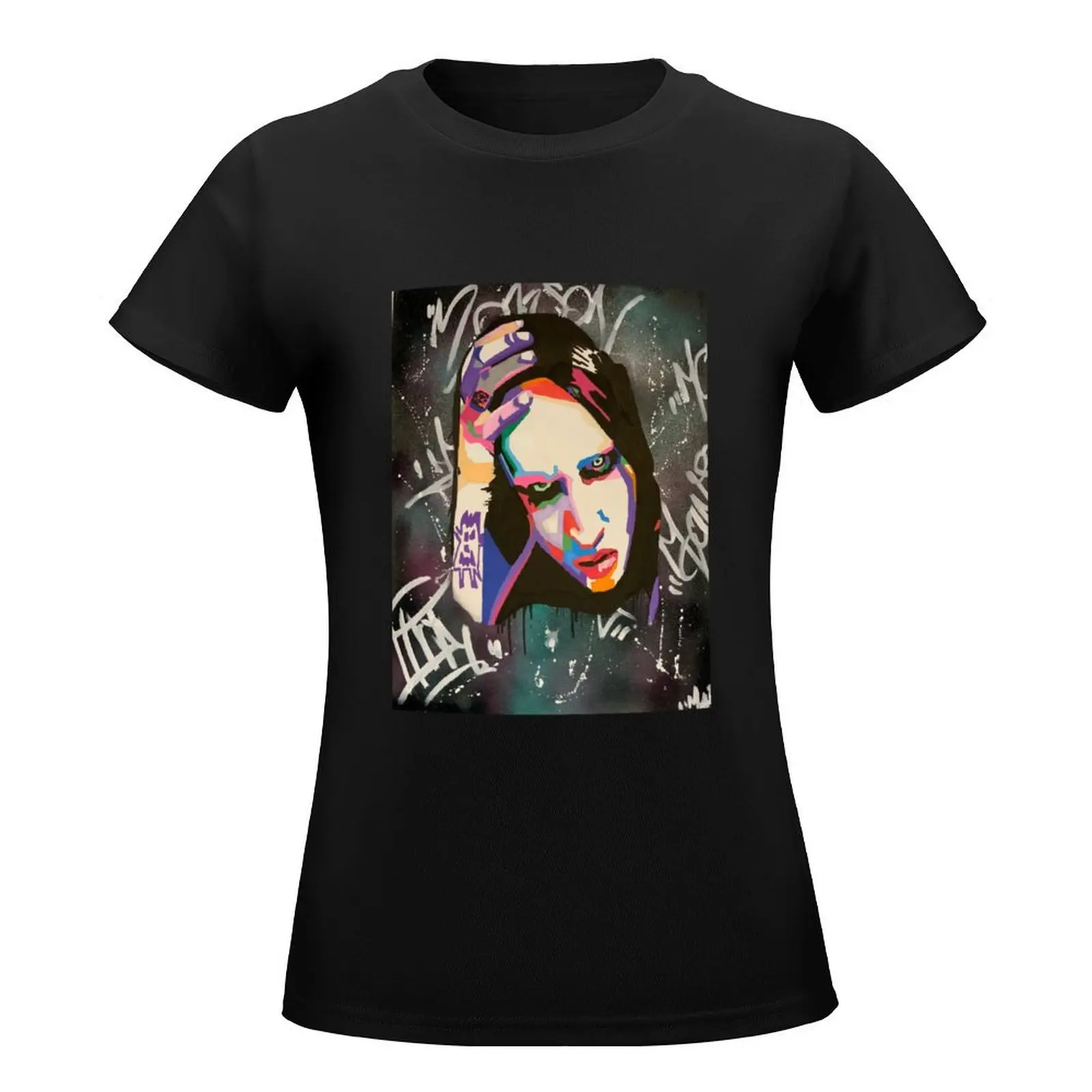 Marylin Manson T-Shirt korean fashion summer clothes plus size tops cute tops Woman clothes