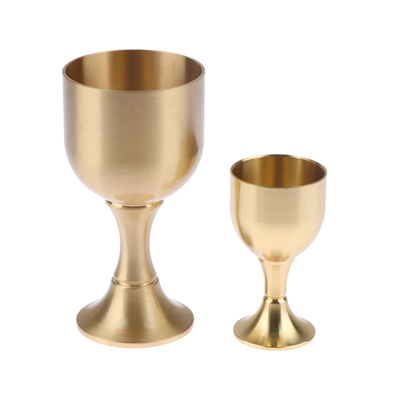 1pcs S/M/L Vintage Brass Mug Red Wine Glass Good Gloss Copper Portable Smooth Edge Water Beer Cup Drinkware For Party Bar