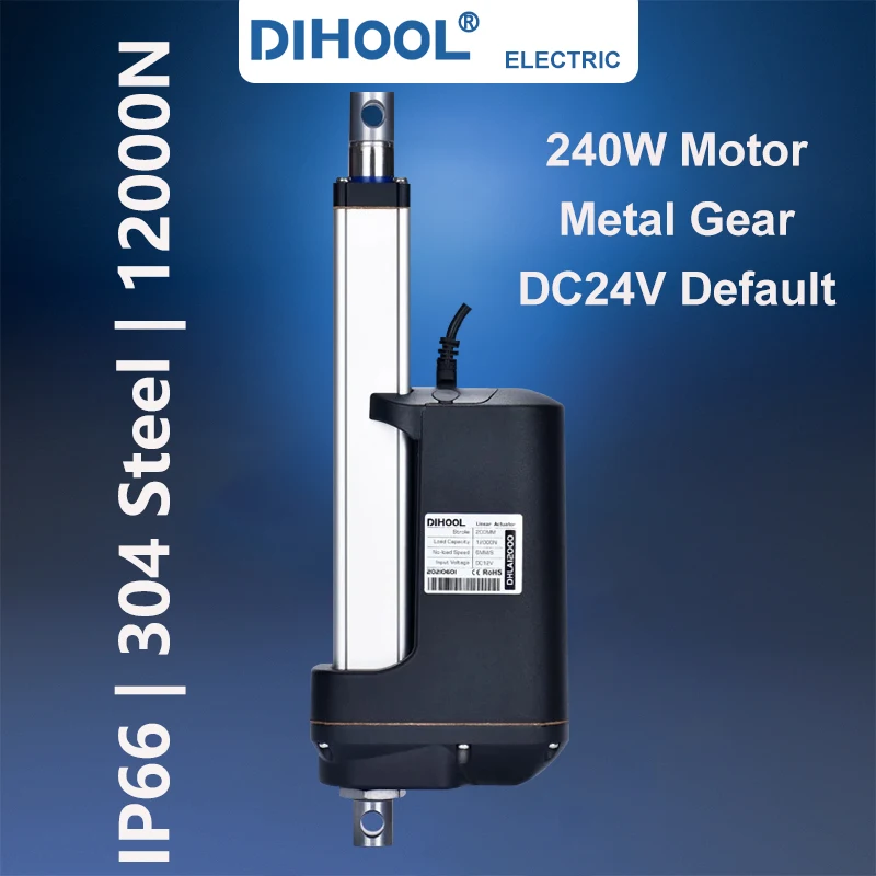 Haste Telescópica Resistente do Motor da C.c. 24v para o Sistema de Seguimento Fotovoltaico Atuador Linear Bonde 150 mm 250 mm 350 mm 450 mm Ip66