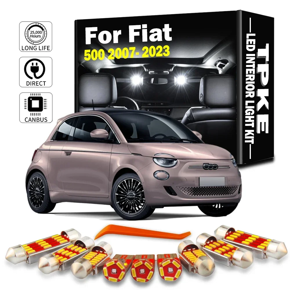 

TPKE 7Pcs LED Interior Dome Map Light Kit For Fiat 500 2007- 2014 2015 2016 2017 2018 2019 2020 2021 2022 2023 Sun Visor Lamp