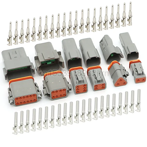 1 Juego de conector automotriz impermeable DT DT06-2S/DT04-2P 3P 4P 6P 8P 12P enchufe macho hembra para automóvil 22-16AWG
