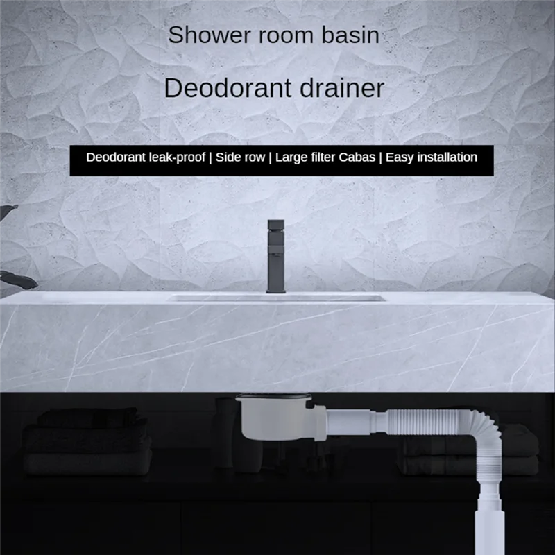 AA84 Niskoprofilowy odpływ prysznicowy Chromowany ABS Syfon podłokietnikowy Smukły odpływ 90 mm 36 l/min Przepływ wody, odpływ boczny syfonu