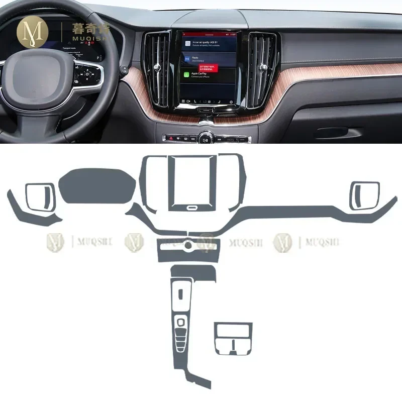 MUQSHI pre cut car interior transmission panel TPU protective film center console scratch resistant PPF For Volvo XC60 2020-2024