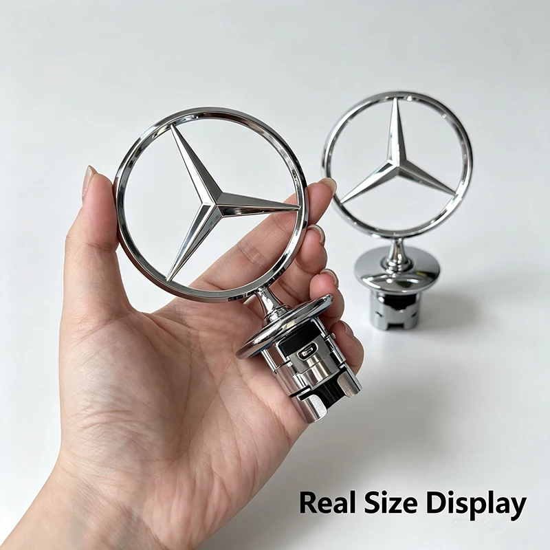 Mercedes Benz Hood Star Ornament Front Bonnet Standing Emblem Metal Car Hood Badge for AMG W202 W203 W204 W208 W210 W220 W221 view 3