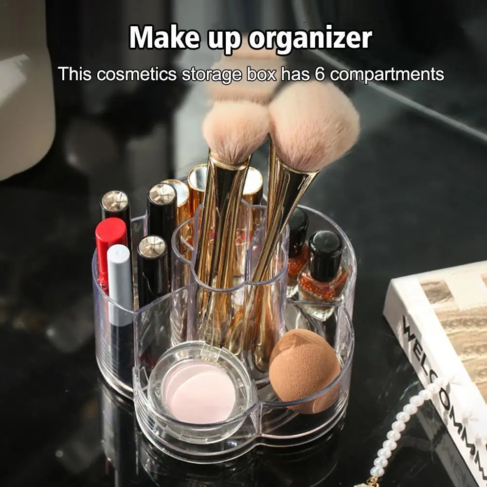 Cosmetic Makeup Acrylic Makeup Brush Tool Storage Box Case Pen Pencil Holder Table Organizer Makeup Tool For Desk Transparent