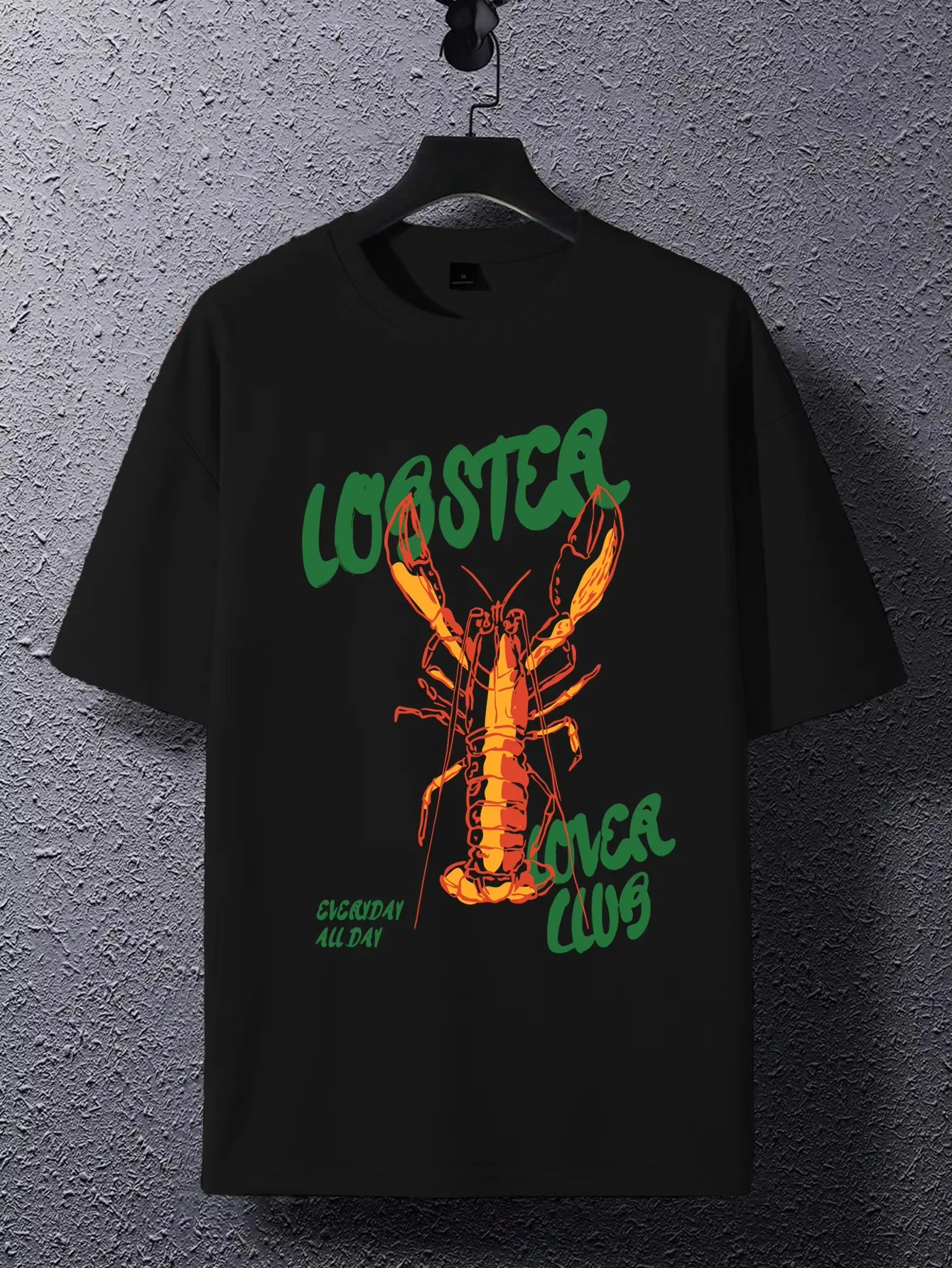 ملابس الصيف الإبداعية جراد البحر نادي الطباعة الأطفال التي شيرت مريحة القطن قصير الأكمام الهيب هوب طفل المتضخم تي شيرت #3