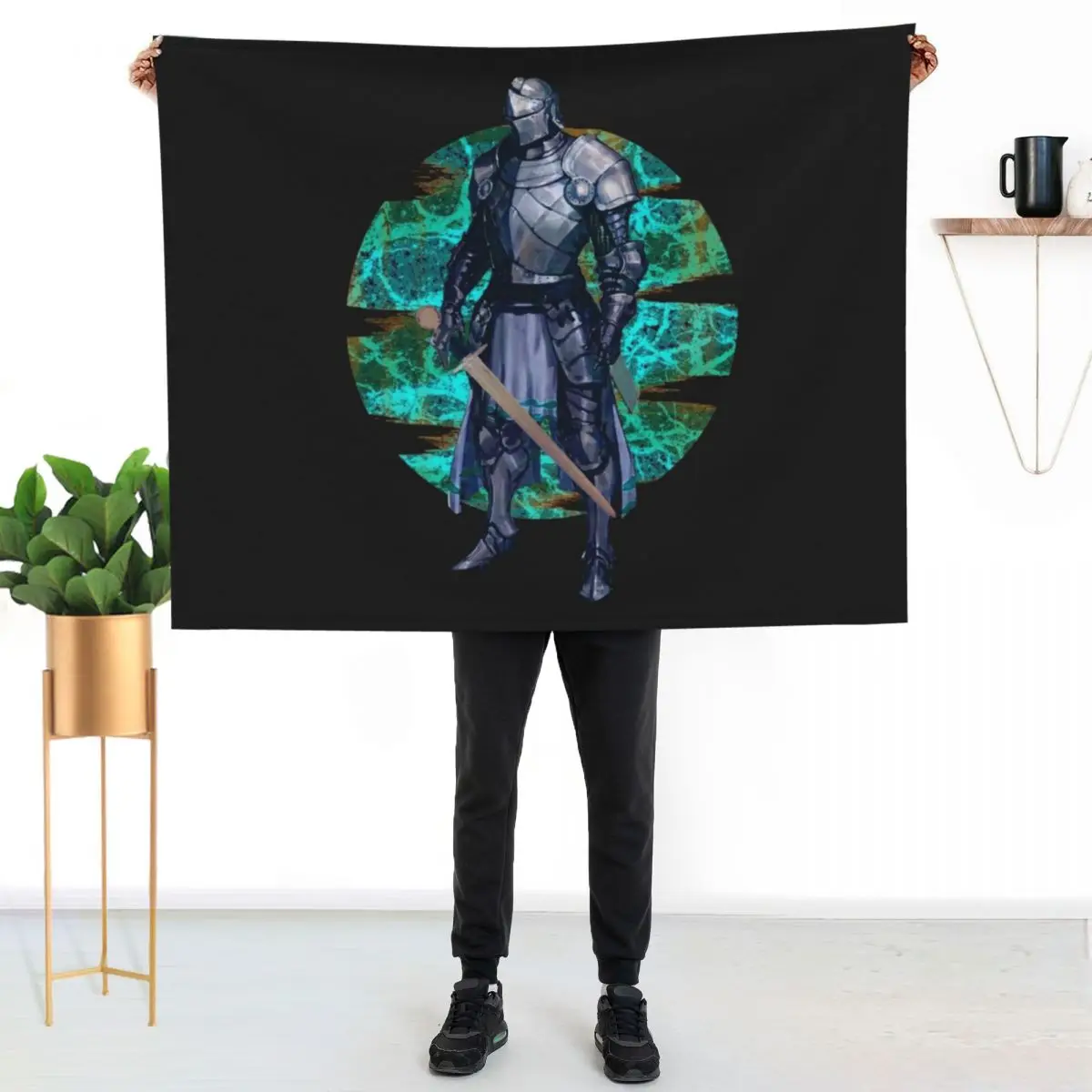 Knight Medieval armor and sword Throw Blanket Quilt For Sofa Thin Luxury Throw cosplay anime Warm wednesday Blankets