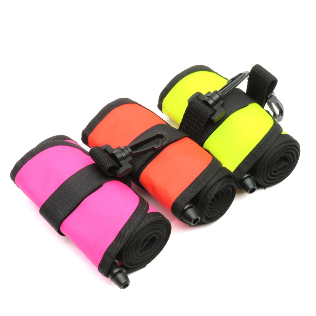 Surface Marker Buoy Scuba Diving with Rotatable Hook SMB Visibility Safety Diver Below Float Accessory Fluorescent