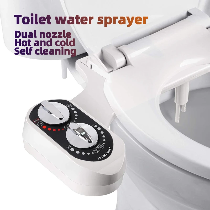 

Toilet Water Sprayer Hot and Cold Water Sprayer (Before and After)Dual Spray Nozzles self-cleaning Function Volume Adjustment