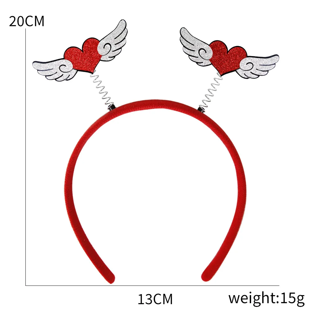 Heart Day Headband Hair Hoop Valentines Day Headdress Love Headbands Women Red Boppers Head Wedding Party Hair Accessories